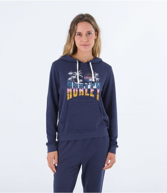 Hurley Hoodie Delilah Burnout Perfect Indigo | 84350GOYM