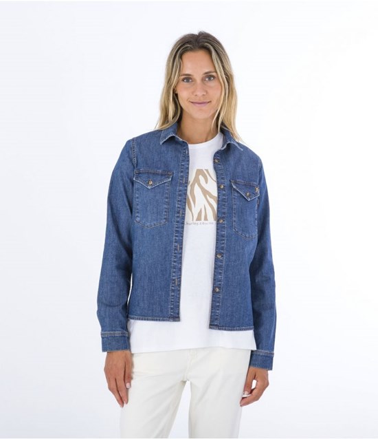 Hurley Shirt Denim Oceancare Birdie Denim22 | 54280KRQX