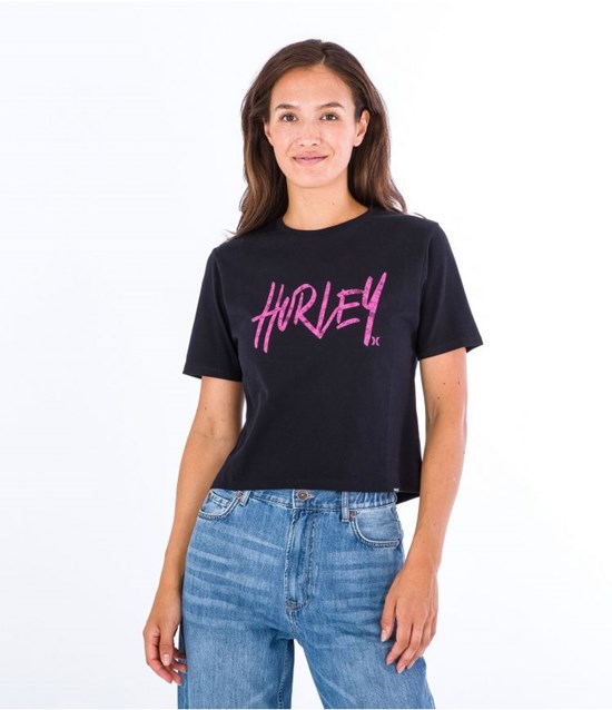 Hurley T-shirt Korta Sleeve Oceancare Washed Svarta | 95132SQDT