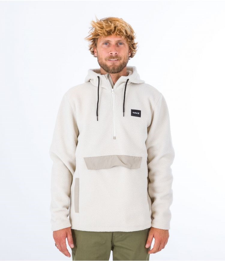 Hurley Anorak 1/4 Zip Anorak Sherpa Bone | 49370XUPI