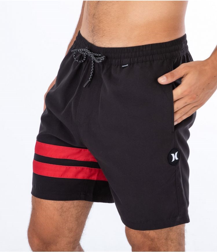 Hurley Boardshort With Pocket Block Party Volley Svarta Röda | 54879TARQ