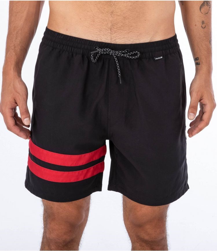 Hurley Boardshort With Pocket Block Party Volley Svarta Röda | 54879TARQ