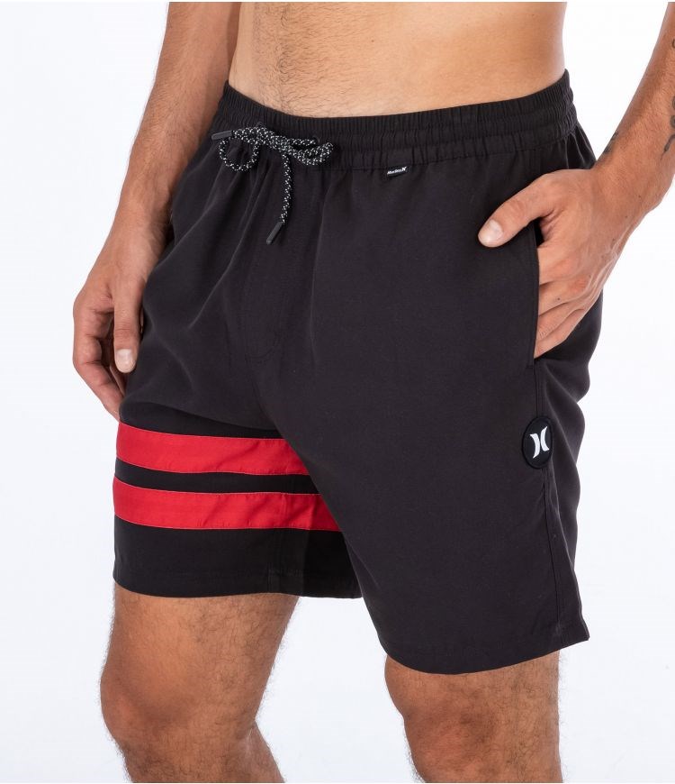 Hurley Boardshort With Pocket Block Party Volley Svarta Röda | 54879TARQ