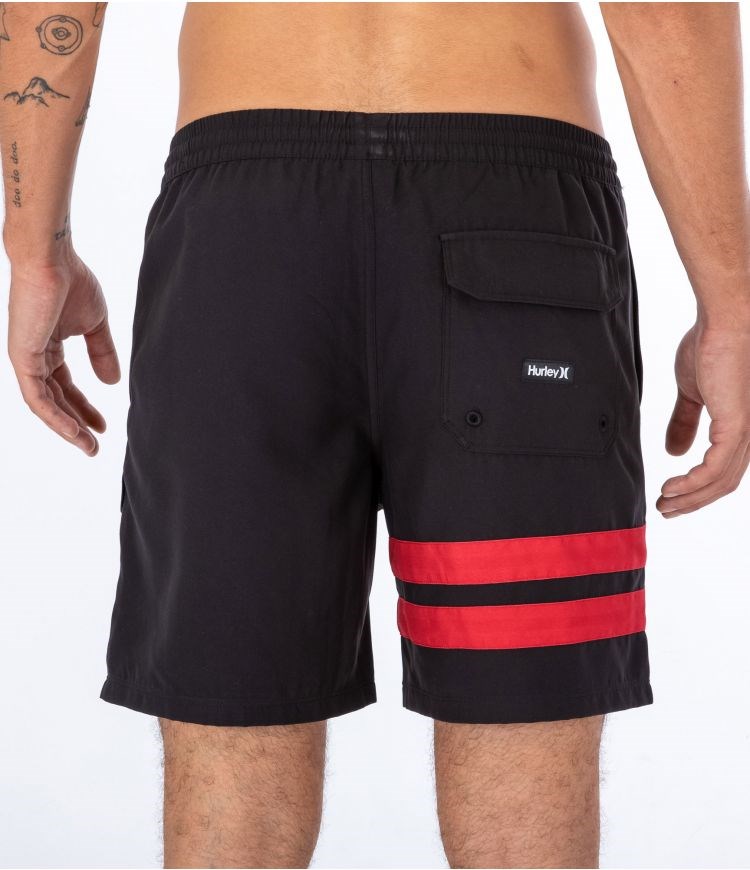 Hurley Boardshort With Pocket Block Party Volley Svarta Röda | 54879TARQ