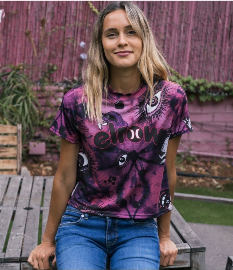 Hurley Elrow Eyes Allover Cropped Tee Tops And T-shirts Rosa | 32459BGNX