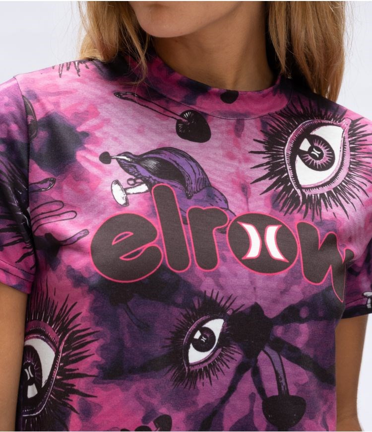 Hurley Elrow Eyes Allover Cropped Tee Tops And T-shirts Rosa | 32459BGNX