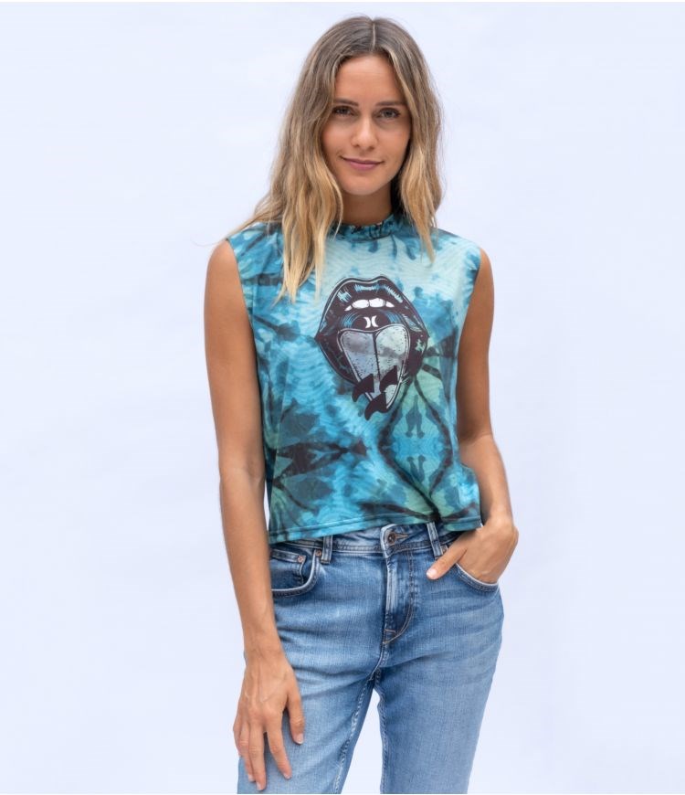 Hurley Elrow Eyes Cropped Tongue Tank Tops And T-shirts Gröna | 24108GHBA