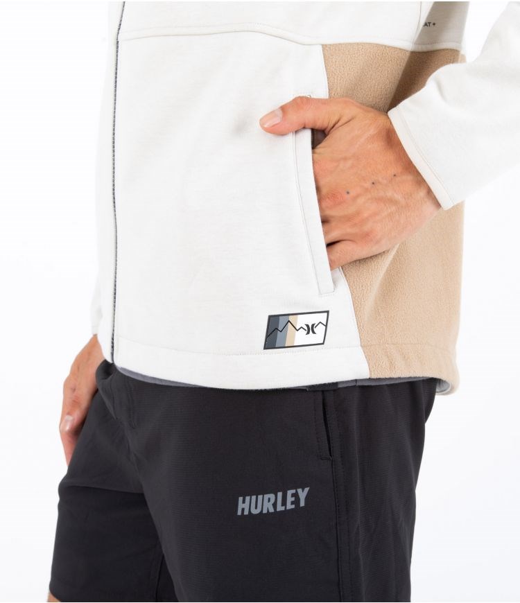 Hurley Hoodie Full Zip Wilder Heat Bone | 97134NHDX
