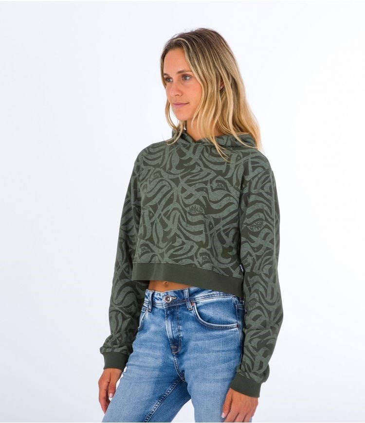 Hurley Hoodie Ocencare Full Print Olivgröna | 39701HRMQ