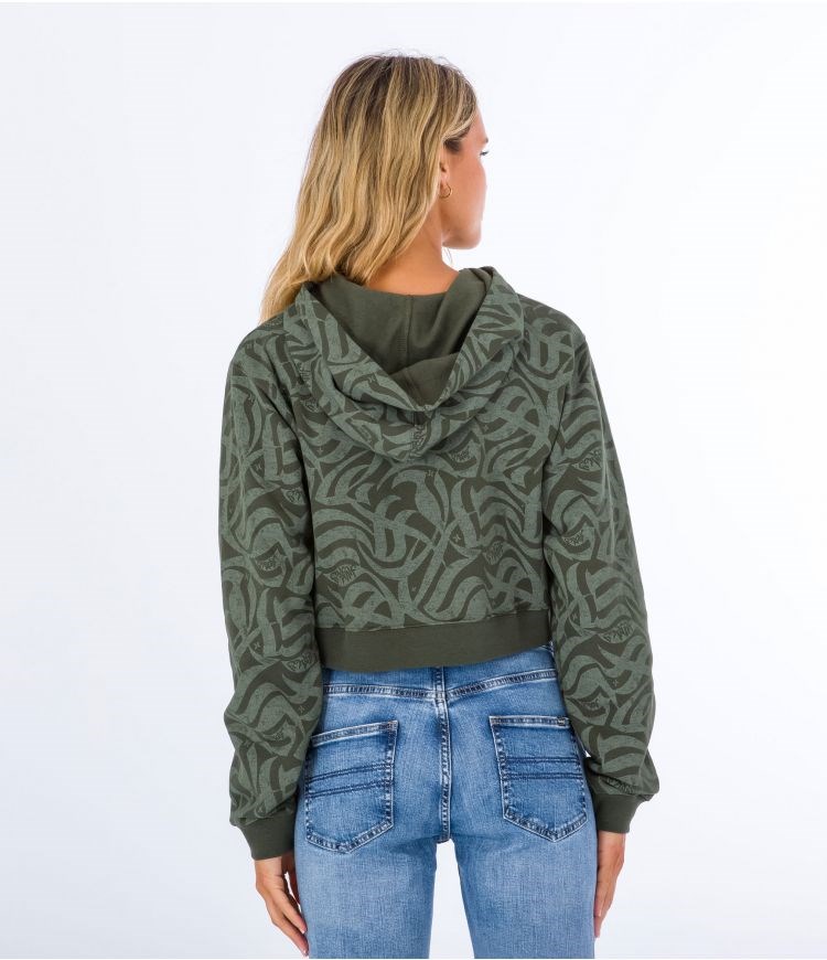 Hurley Hoodie Ocencare Full Print Olivgröna | 39701HRMQ