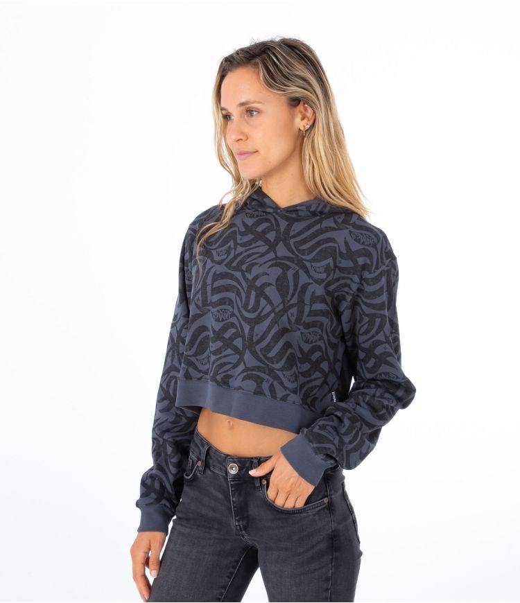 Hurley Hoodie Ocencare Full Print Svarta | 38729OAUY