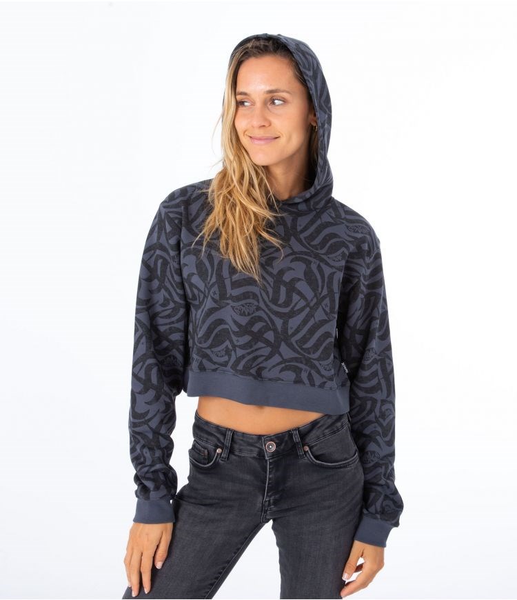 Hurley Hoodie Ocencare Full Print Svarta | 38729OAUY
