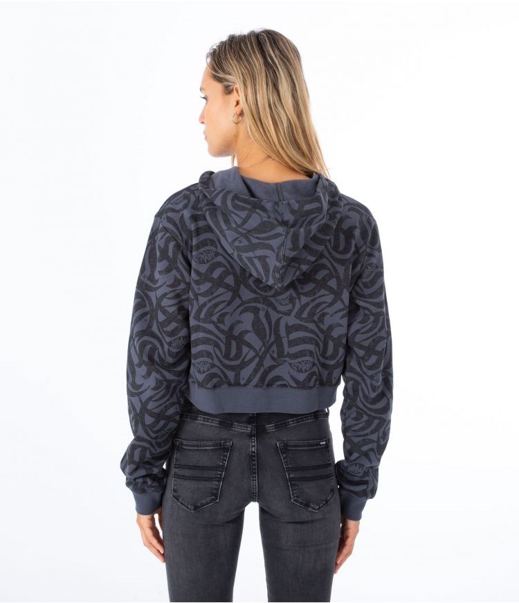 Hurley Hoodie Ocencare Full Print Svarta | 38729OAUY