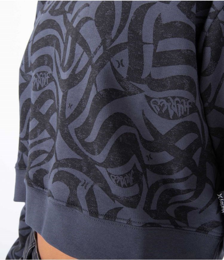 Hurley Hoodie Ocencare Full Print Svarta | 38729OAUY
