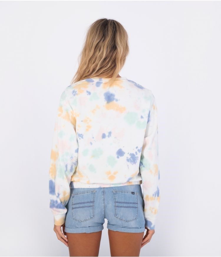 Hurley Hoodie Raya Tie Dye Cropped Crew Fun Tie Dye | 01759SPBN