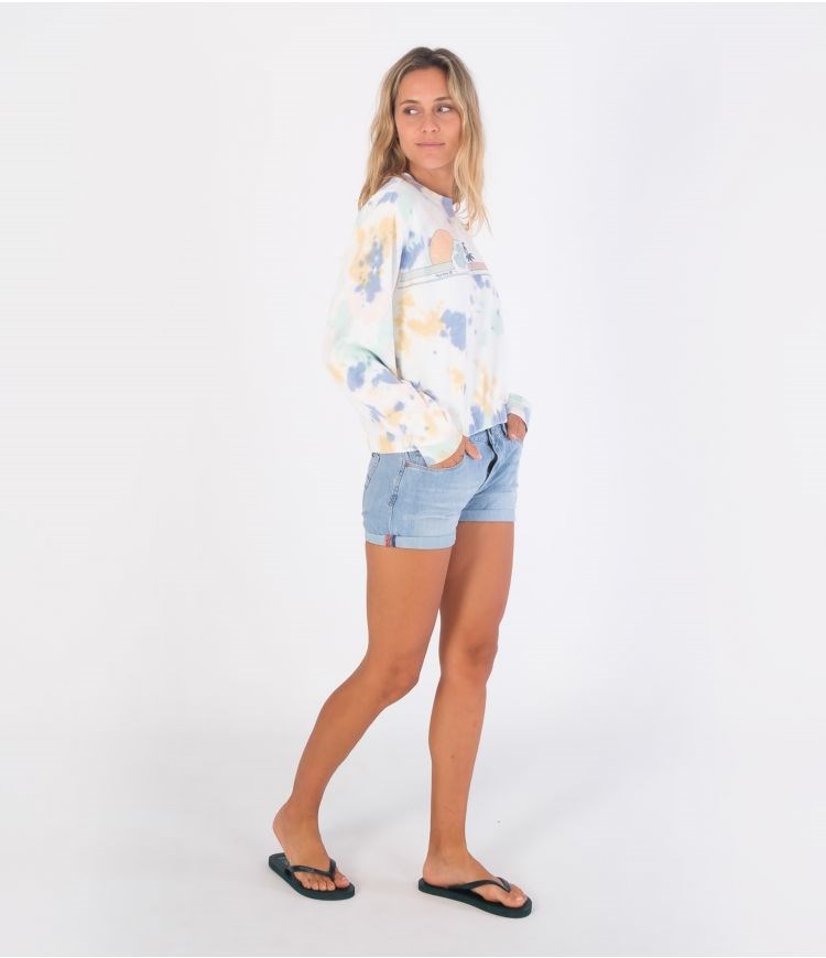 Hurley Hoodie Raya Tie Dye Cropped Crew Fun Tie Dye | 01759SPBN