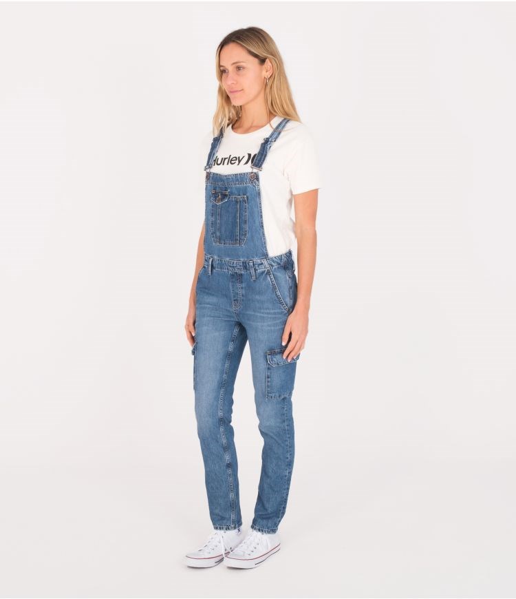Hurley Oceancare Denim Dungaree Bottoms Blå | 40578YKGD