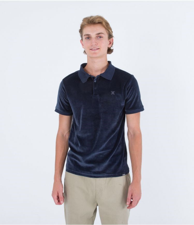 Hurley Polo Korta Sleeve Oceancare Velvet Polo Obsidian | 15390YEJZ