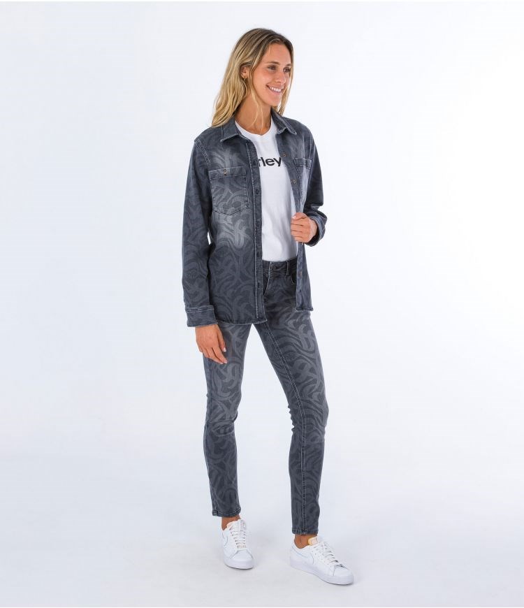 Hurley Shirt Denim Oceancare Svarta | 87120HCZO