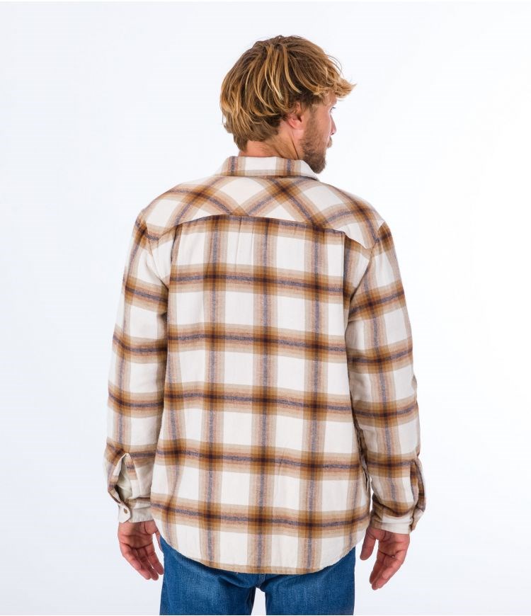 Hurley Shirt Flannel Portland Sherpa Fodrade Barely Bone | 19253GFJK