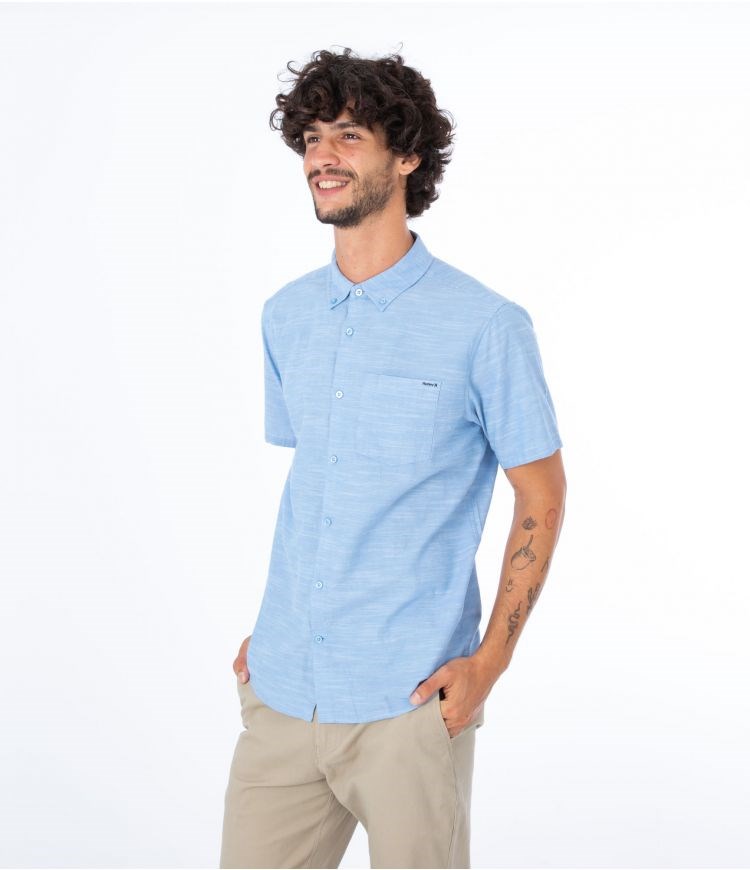 Hurley Shirt Korta Sleeve O&o Stretch Blå | 13526INOK