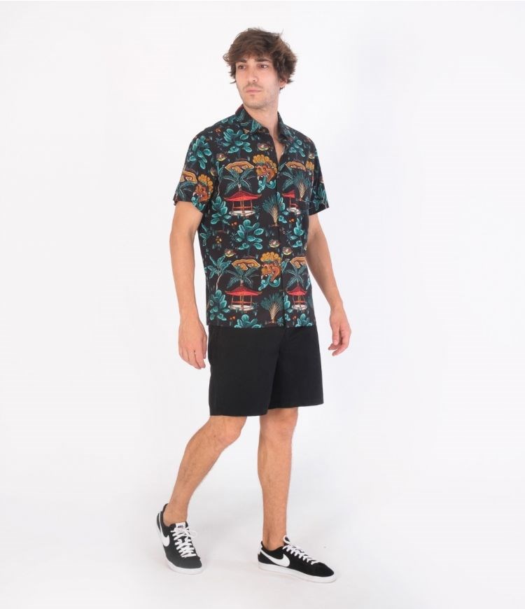Hurley Shirt Korta Sleeve Rincon Svarta | 65109KOMA