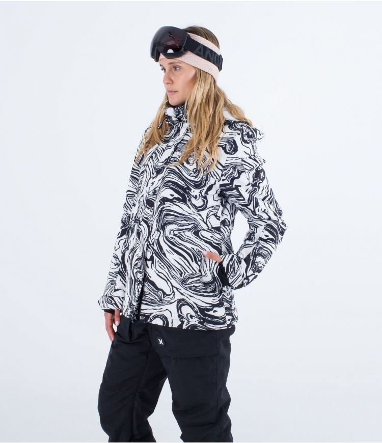 Hurley Snow Jacket Architectural 3m Svarta Vita | 38916URGS
