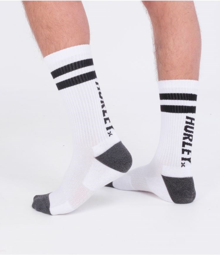 Hurley Socks 1 Pack Terry Vita Svarta | 08517NPAZ