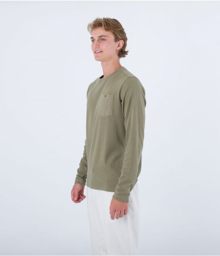 Hurley Sweatshirt Crew Neck Felton Thermal Crew Army | 94632XMRU