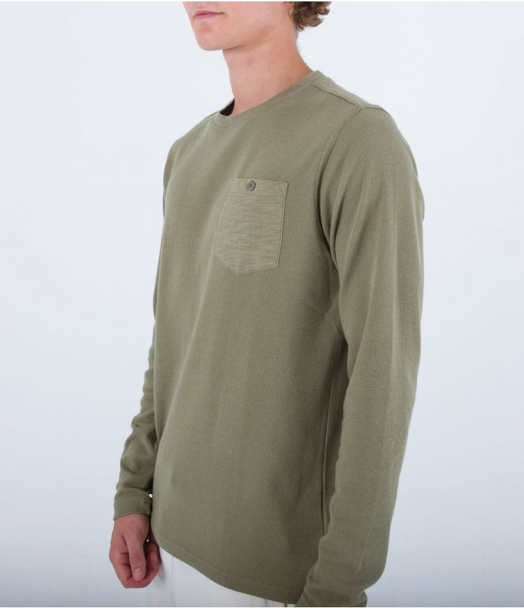 Hurley Sweatshirt Crew Neck Felton Thermal Crew Army | 94632XMRU