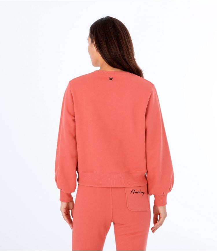 Hurley Sweatshirt Crew Neck Oceancare O&o Script Röda | 70164GEUV