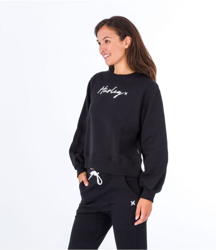 Hurley Sweatshirt Crew Neck Oceancare O&o Script Svarta | 70593PTGF