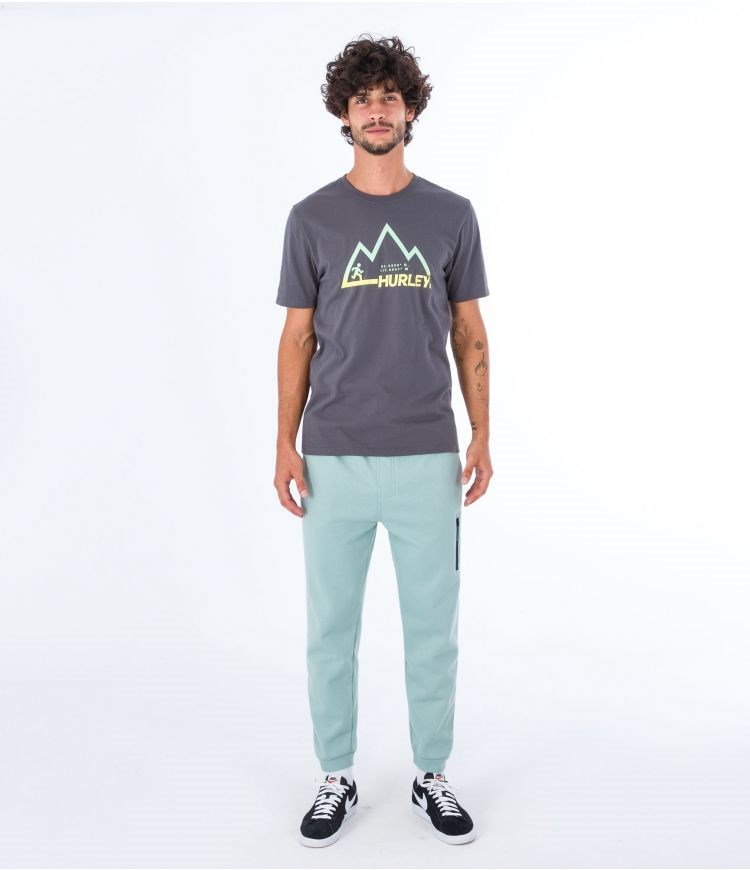 Hurley T-shirt Korta Sleeve Everyday Explore Mountain Man Grå | 41970QDCU