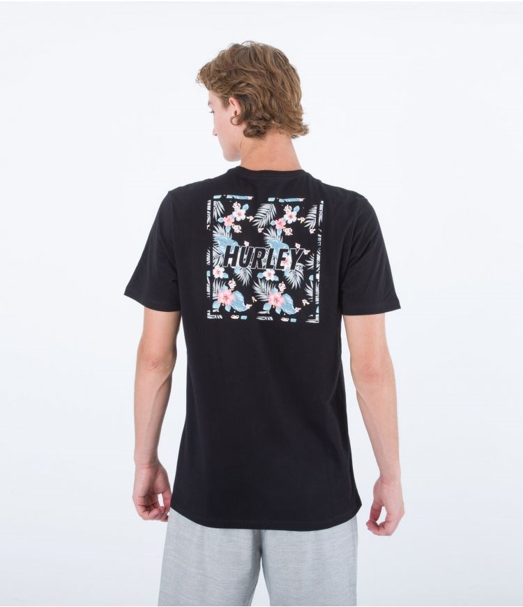 Hurley T-shirt Korta Sleeve Everyday Four Corners Svarta | 83649QCTY