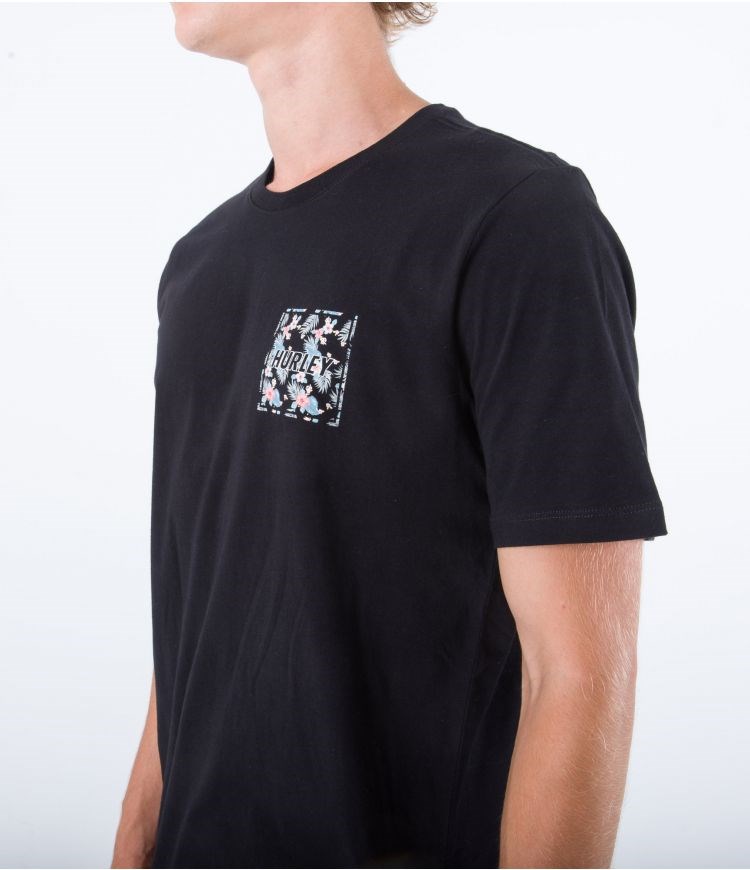 Hurley T-shirt Korta Sleeve Everyday Four Corners Svarta | 83649QCTY