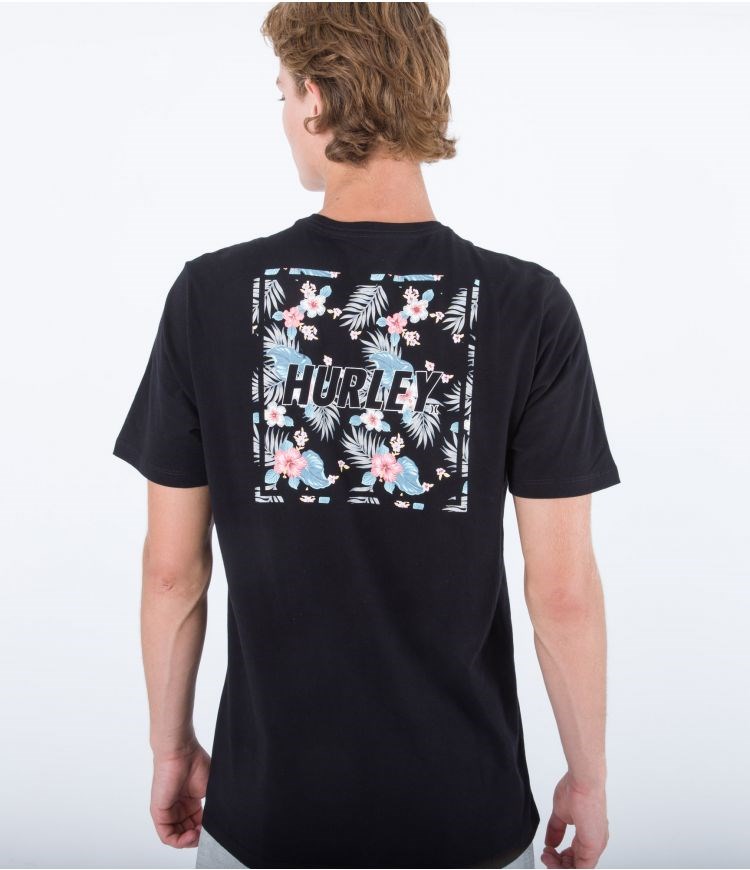 Hurley T-shirt Korta Sleeve Everyday Four Corners Svarta | 83649QCTY
