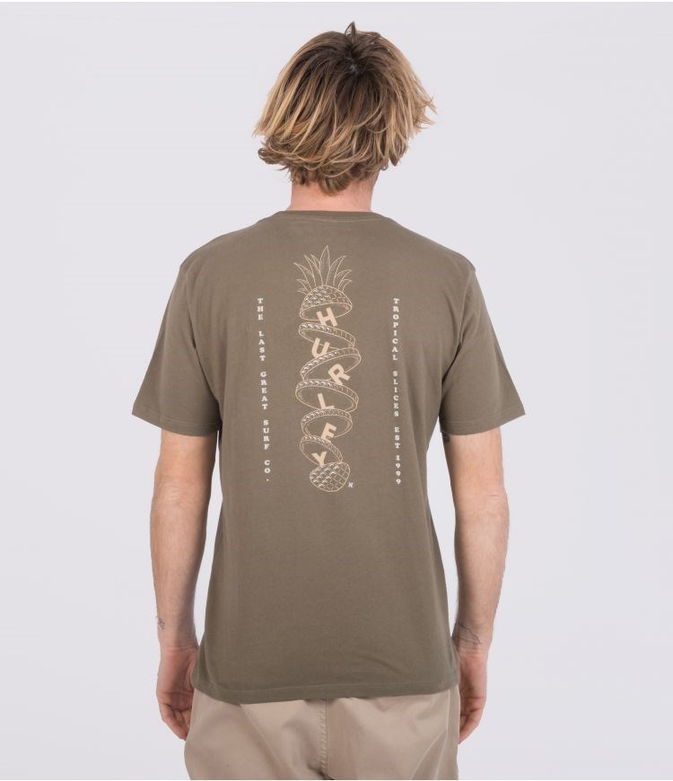 Hurley T-shirt Korta Sleeve Everyday Washed Tropical Slices Olivgröna | 46178ZVLQ