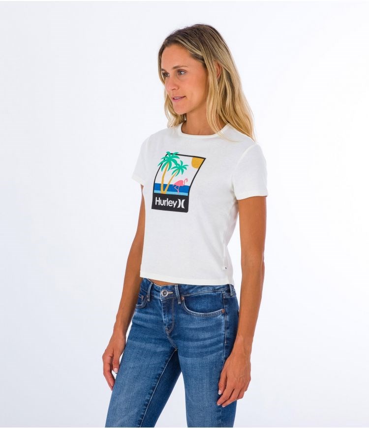Hurley T-shirt Korta Sleeve Mingo Rib Baby Vita | 95170HGVJ