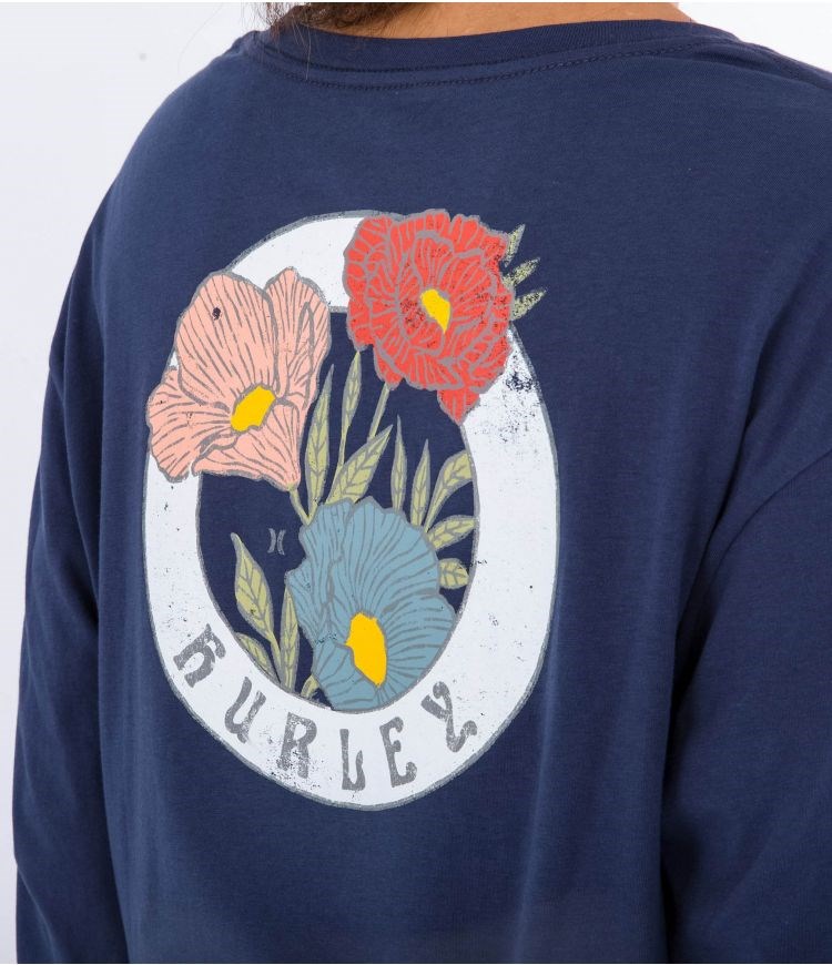 Hurley T-shirt Long Sleeve Anna Washed Mörkblå | 82453RWON
