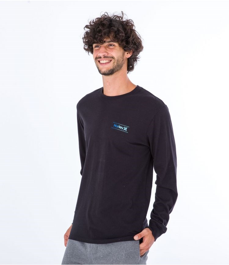 Hurley T-shirt Long Sleeve Everyday O&o Slashed Svarta | 41283ZJSV