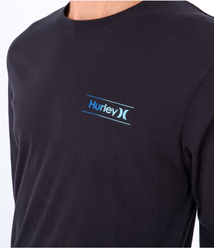 Hurley T-shirt Long Sleeve Everyday O&o Slashed Svarta | 41283ZJSV