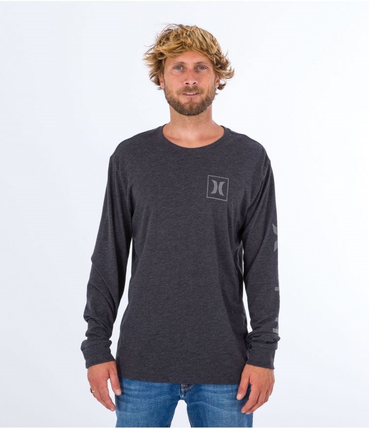 Hurley T-shirt Long Sleeve Everyday O&o Icon Svarta | 49635WURH