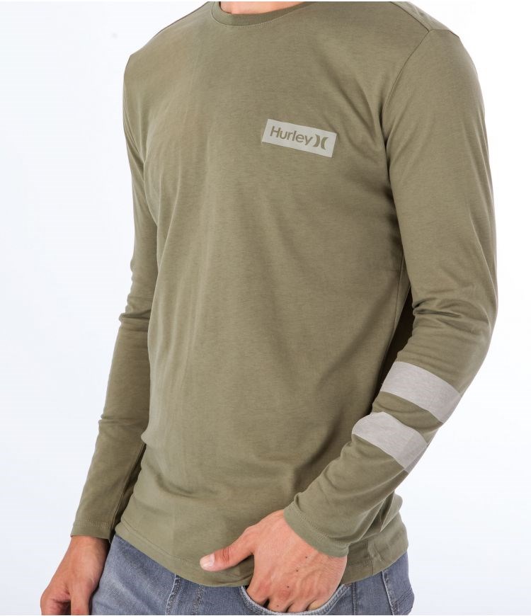 Hurley T-shirt Long Sleeve Oceancare Block Party Mörkgröna | 21653JRDN