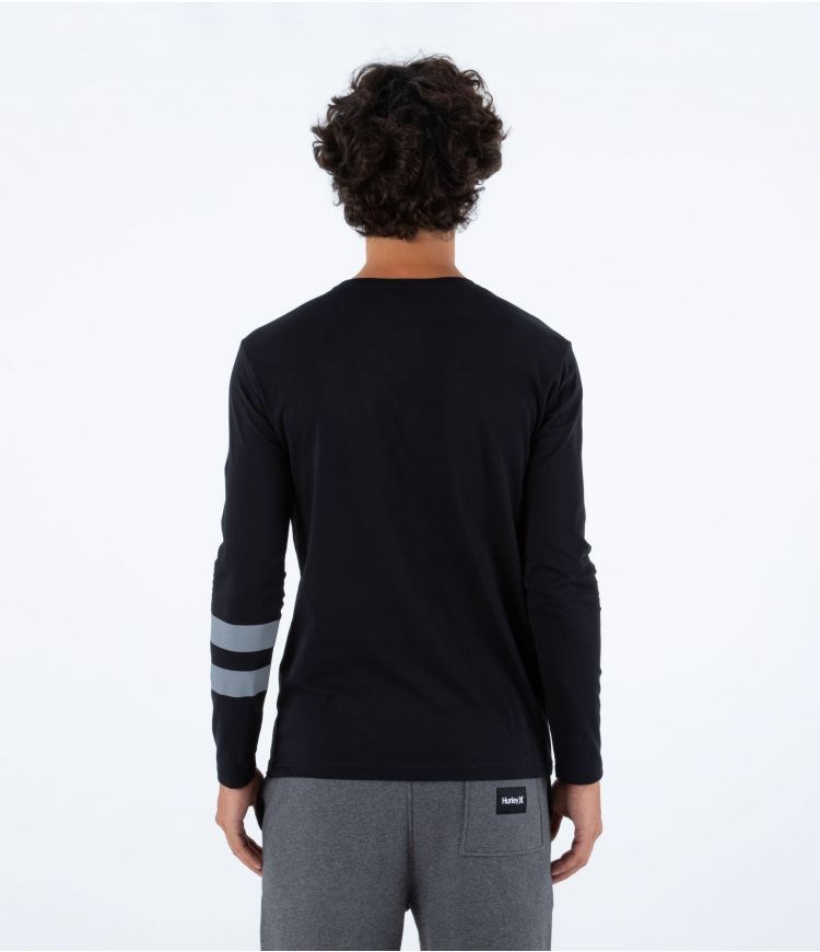 Hurley T-shirt Long Sleeve Oceancare Block Party Svarta | 25183XEQT