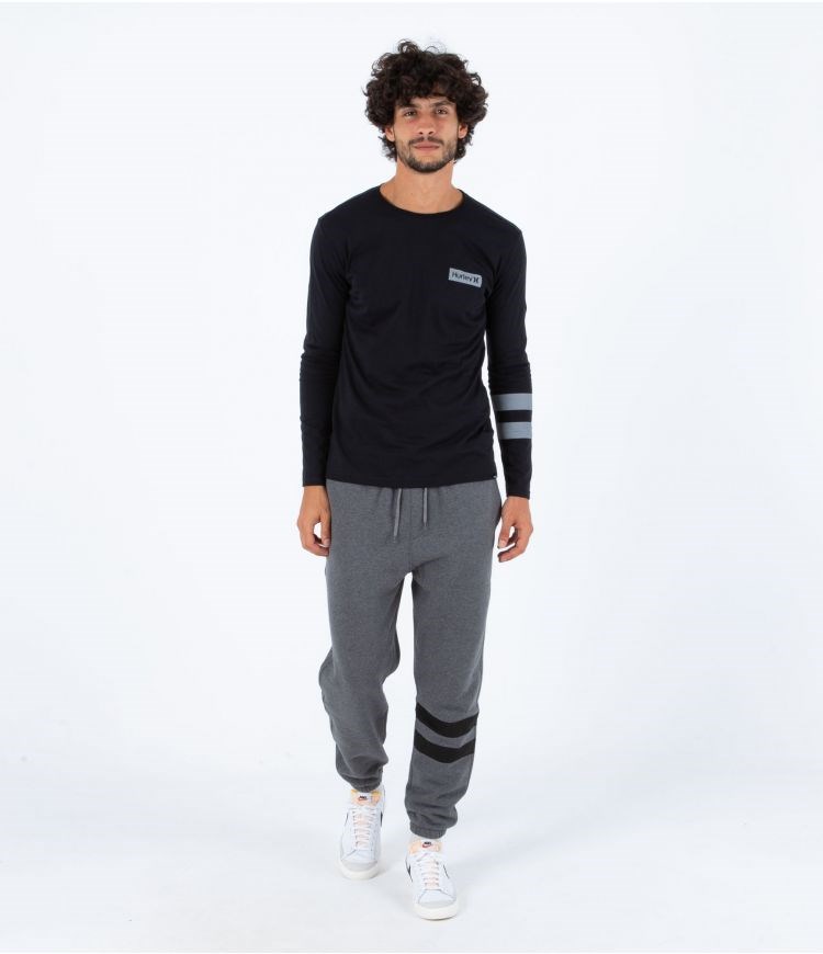 Hurley T-shirt Long Sleeve Oceancare Block Party Svarta | 25183XEQT