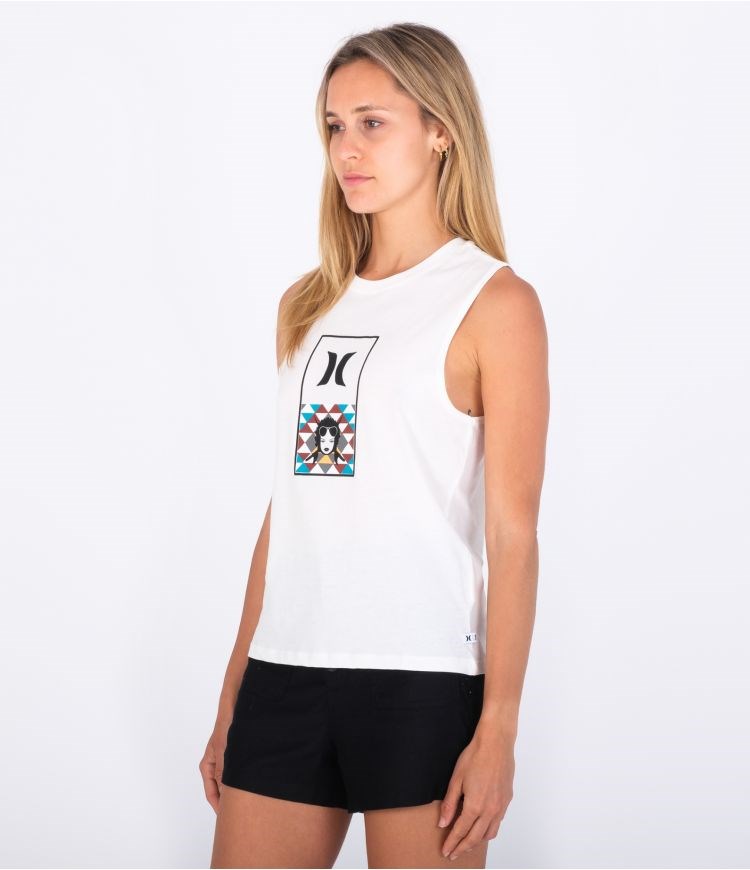 Hurley T-shirt Tank Bgs Washed Muscle Marshmallow | 65024SBOQ