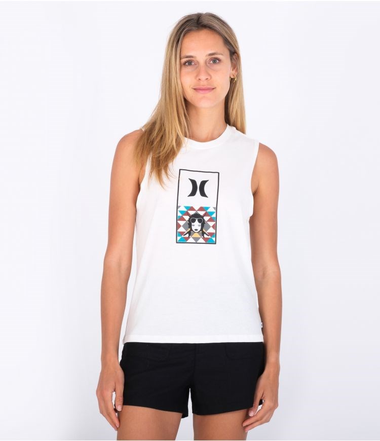 Hurley T-shirt Tank Bgs Washed Muscle Marshmallow | 65024SBOQ