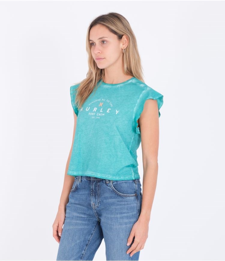 Hurley T-shirt With Frill Sleeves Flutter Columbia | 32947RMKS