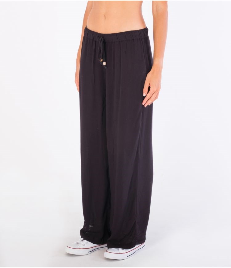 Hurley Trousers Fabric Alisa Breda Leg Svarta | 65402YGPE