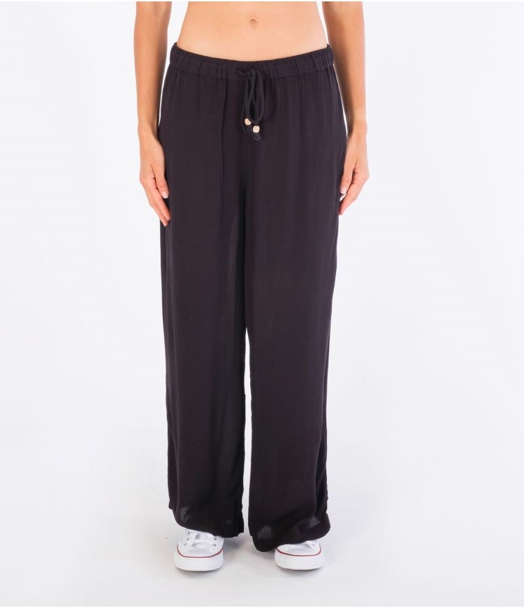 Hurley Trousers Fabric Alisa Breda Leg Svarta | 65402YGPE